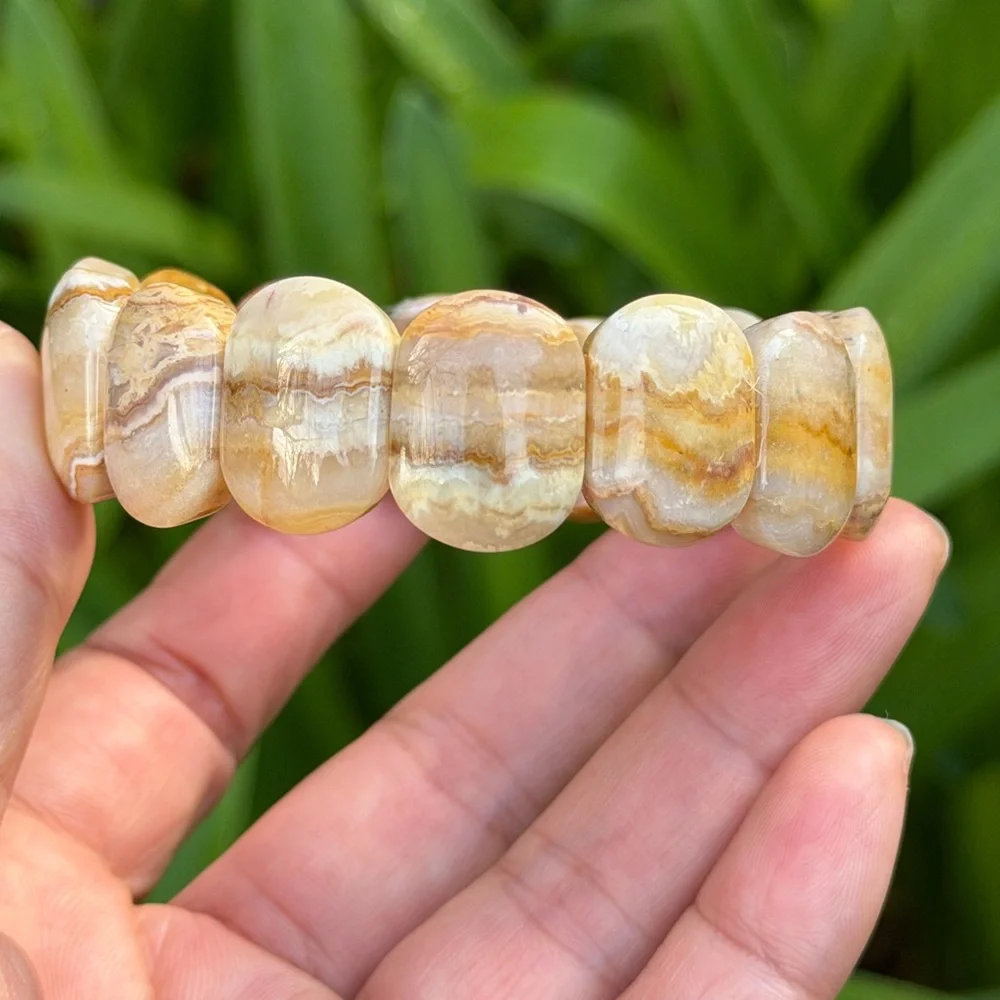 Stretchable‎ crazy lace agate soft bangle 0910